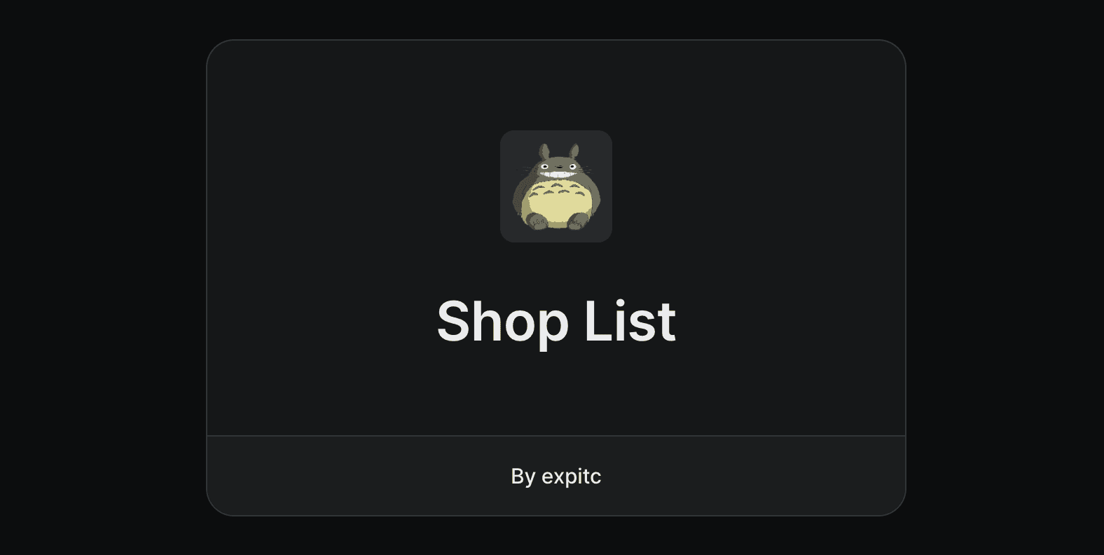 Shop List